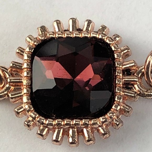 LC Lauren Conrad Copper Tone Necklace Red Starburst Pendant